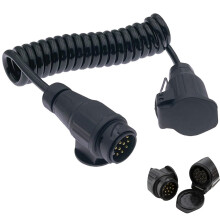 Succcuii 13 Pin to 13 Pin Trailer Extension Cable 2M, Waterproof 12V Male to Female Trailer Plug and Socket Adapter for Towing Caravan RV Tractor Boa