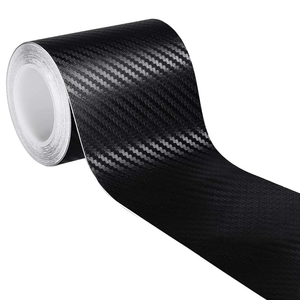 Zzlbzn Carbon Fibre Vinyl Wrap, 5Cm*5M Roll Protective Film For Car Sticker Door Sill Protector, Universal Car Accessories 3D Effect Black 5001946729036