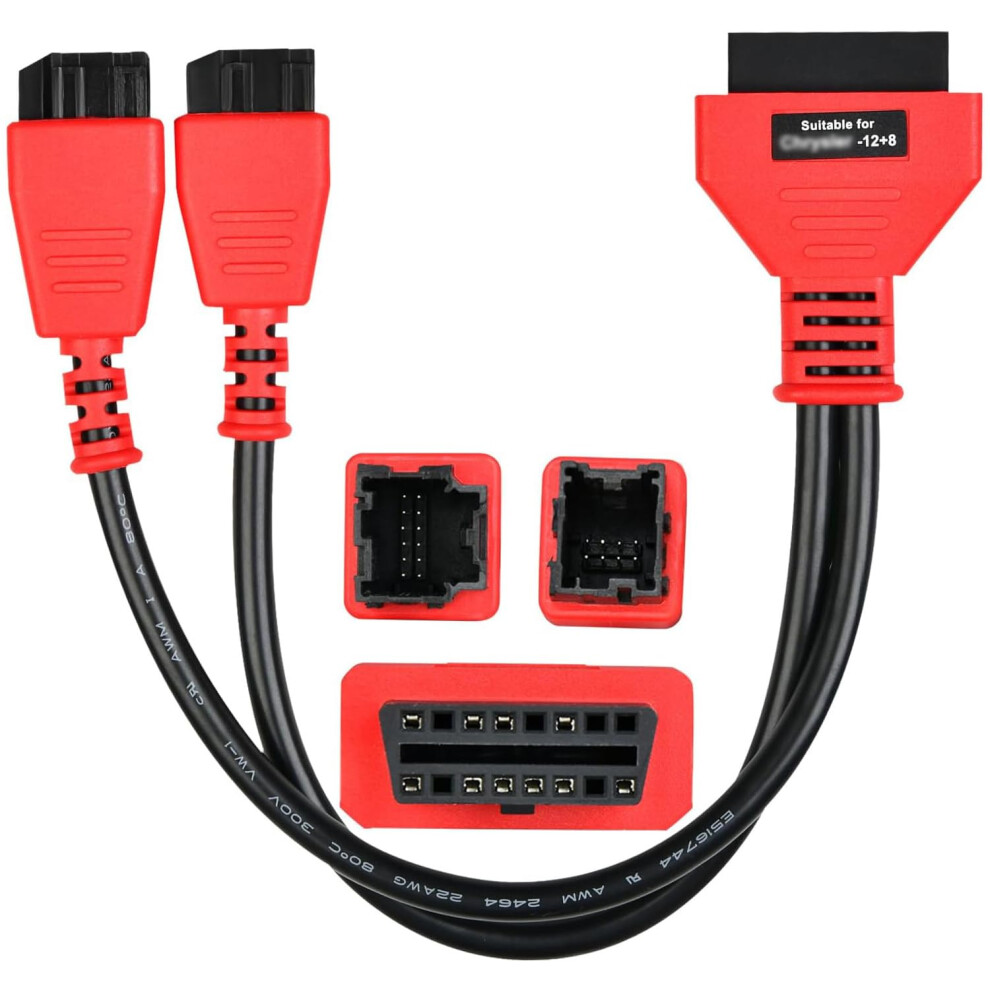 Autel Fca 12+8 Cable Adapter Fit For Chrysler Dodge Jeep Fiat Alfa, Programming Cable Connector, Obd2 Adapter Bypass Sgw Secure Gateway Protocol Cable