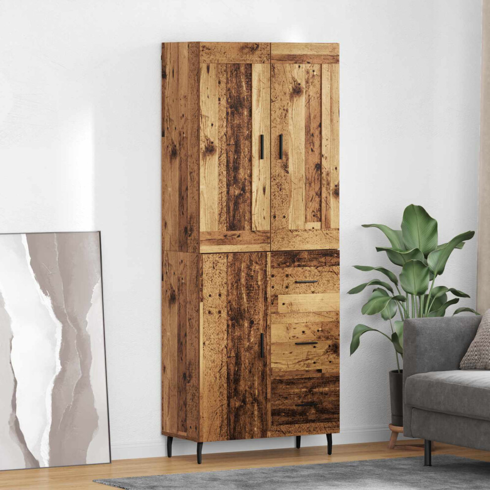 Vidaxl Highboard With Drawer 2 Pcs Old Wood Engineered Wood