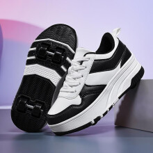 (black, 38) Roller Skate Shoes for Kids Girls Boys Detachable Wheeled Fashion Sneakers 4-Wheel