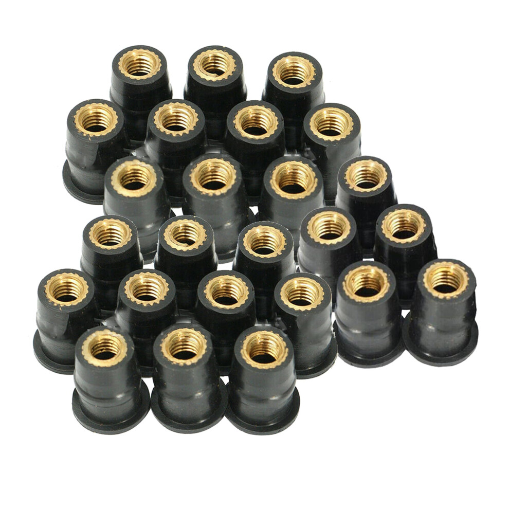 25 X M6 Rubber Well Nuts, Motorbike Windscreen Bolts, Motorcycle Mesh Fairing, Motorbike Rubber Nut, Boat Windshield Fastener For Windshields Motorcy 5005090951718