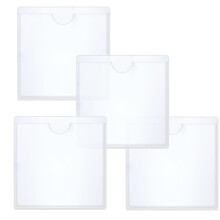 Girejujon 4-Pack Clear Adhesive Parking Permit Holders for Windshields or Dashboards - Universal Display for Tickets, Passes, and Cards (10.5x10.5cm)