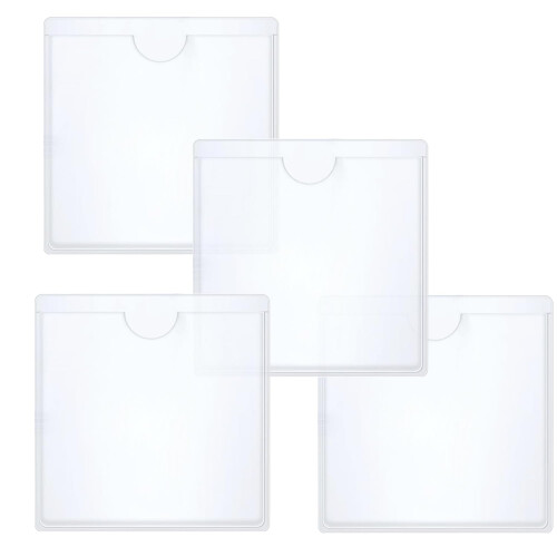 Girejujon 4-Pack Clear Adhesive Parking Permit Holders for Windshields or Dashbo