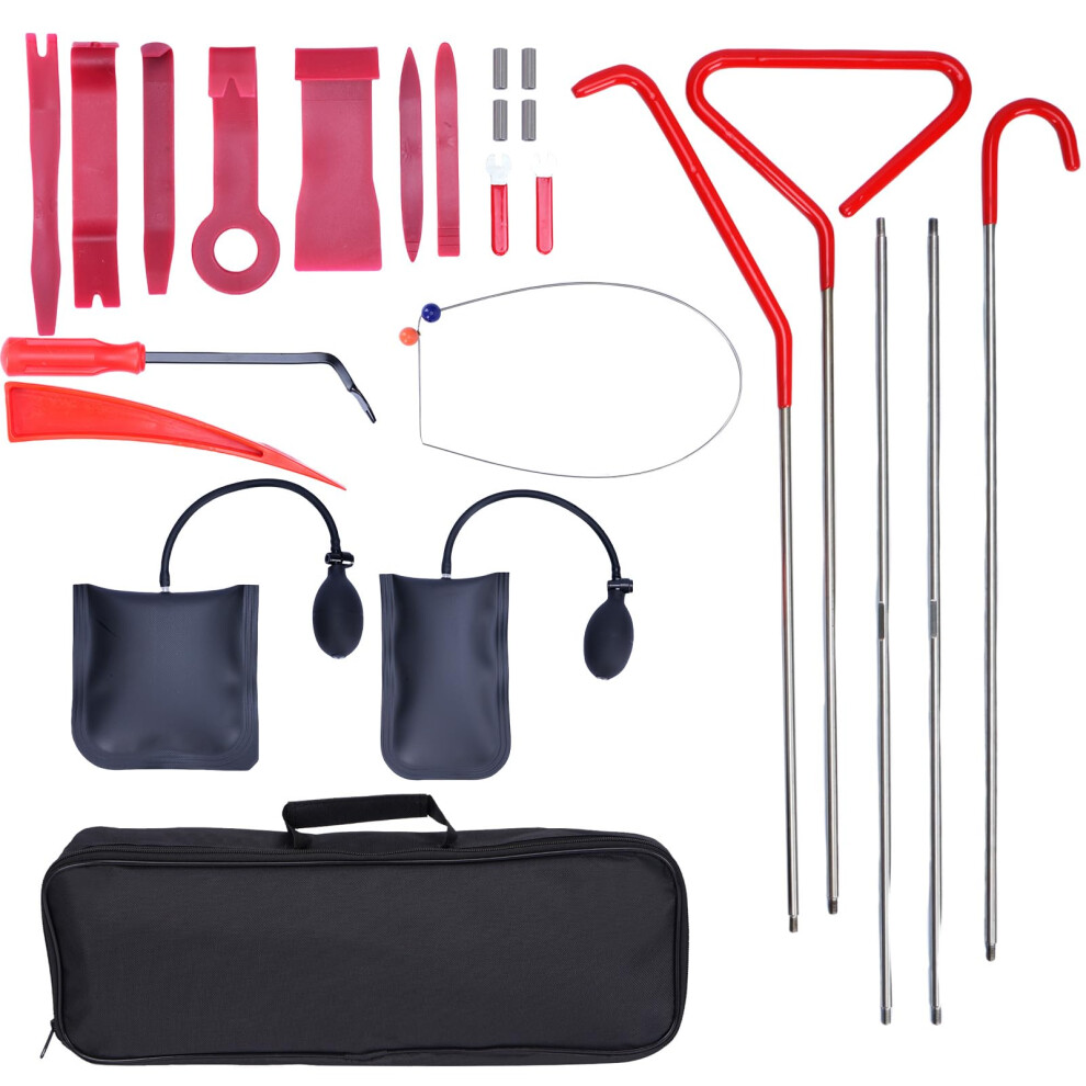 Goumthe Car Tool Kit 24 Pieces, Professional Car Emergency Repair Kit, Essential Car Lockout Kit With Long Reach Grabber, Air Wedge Pump, J-Hook, Tri 5001148673915