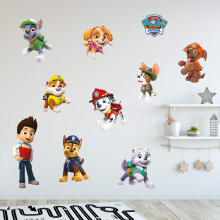 Paw Patrol 9 Characters Wall Sticker Set (90cm Width x 30cm Height)