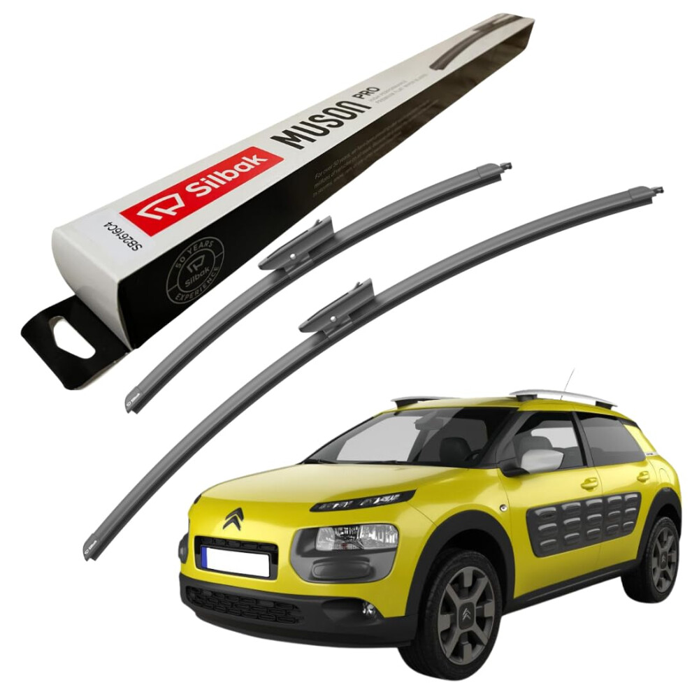 Silbak Windscreen Wipers, Fits For Citroen C4 Cactus (2014 Onwards) Front Wiper Blades, 600Mm/480Mm 5005774033501