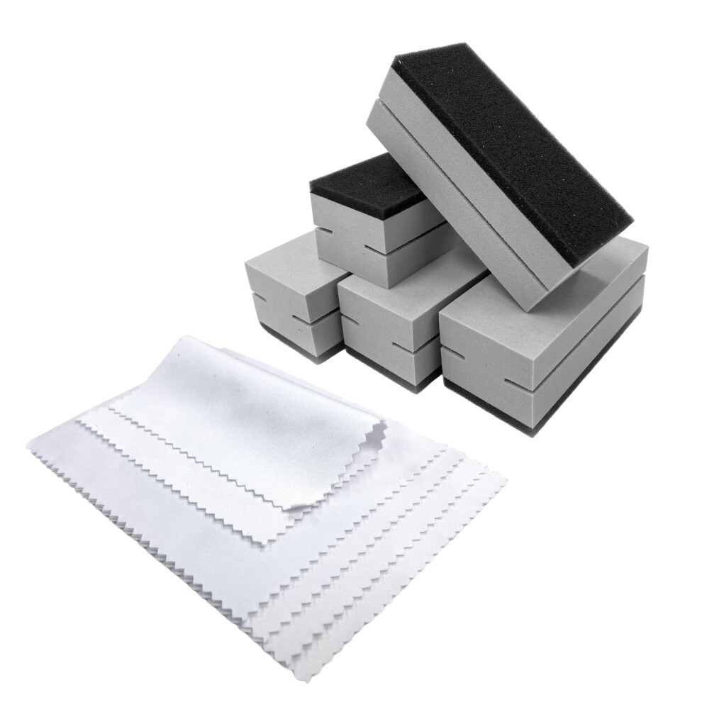 Tek Automotive 10Pc Pro Ceramic Coating Set Â 5X Microfibre Suede Cloths (12X10cm) & 5X Foam Applicator Pads Â Premium Microfibre & Ergonomic Desi 5007842734952