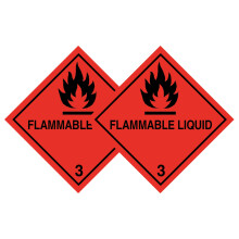 Tek Automotive Flammable Liquid 3 Stickers – Twin Pack (10x10cm) | High-Visibility Warning Labels for Flammable Liquid Storage & Transport | Gloss P
