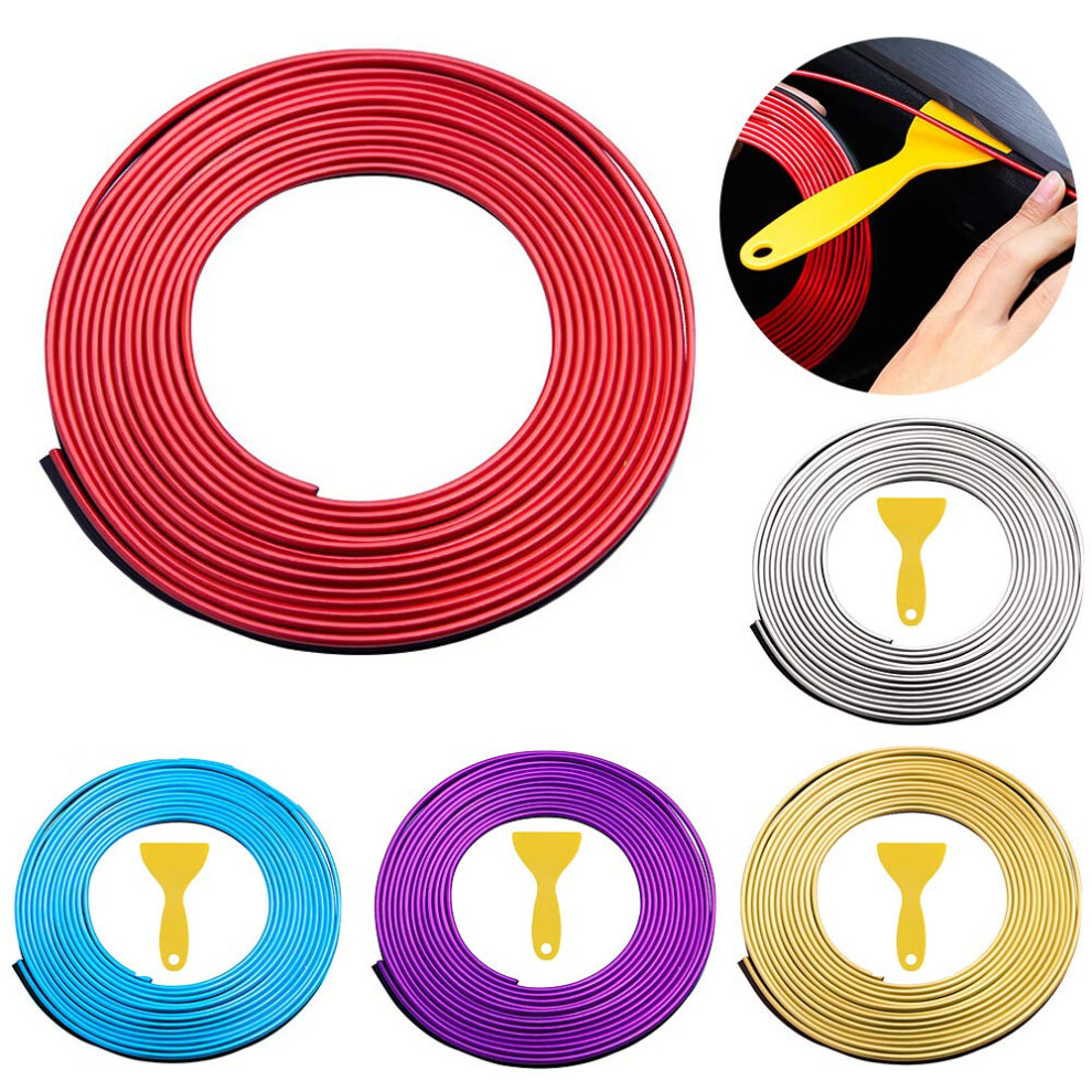 Car Interior Moulding Trim, 5M Decoration Strip For Interior And Exterior, Pvc, Red 5005616941407