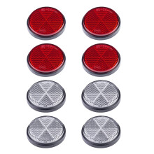 BEIJISTAR Trailer Reflectors Kit, 4 x Red 4 x White Round Self Adhesive Reflectors, Reflectors for Gate Post Fence Trailer Truck RV Caravan