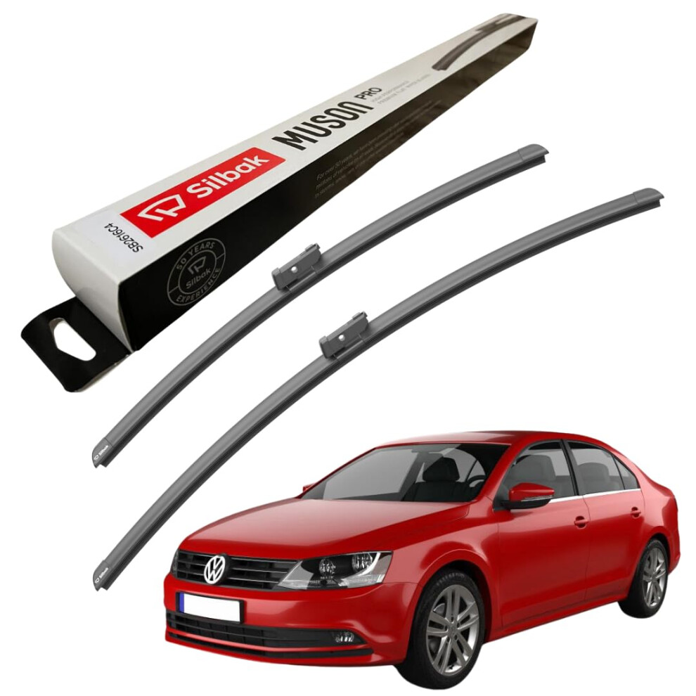 Silbak Windscreen Wipers, Fits For Vw (Volkswagen) Jetta (2011 Onwards) Front Wiper Blades, 600Mm/480Mm 5001499247360