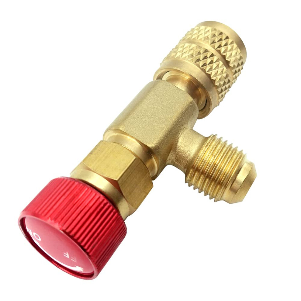 Ktbeyti R410 Air Conditioning Safety Valve 5/16 Inches Male To 5/16 Inches Female Refrigerant Charging Valve Filling Refrigerant Adapter For Air Cond 5000181650549