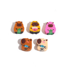 10Pcs/Lot Cute Capybara Mini Cartoon Eraser Kawaii Animal Pencil Erasers Primary School Office Stationery Kids Rubber Prize Gift