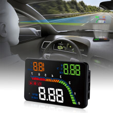 T100 OBD2 4-inch auto head-up display toont voertuigsnelheid/motortoeren/actueel brandstofverbruik/detecteert en wist foutcodes. Cadeau: T100