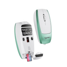 Hxsj M109 Mini Bluetooth Wireless Mouse (Light Dark Green) Gifts:Light Green