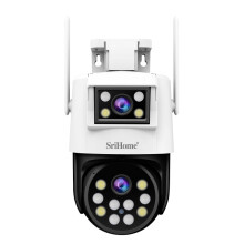 Srihome SH048 2MP+2MP slimme IP-camera met dubbele lens, inclusief bewegingsdetectie en nachtzicht (Europese standaard) Cadeau: SH048