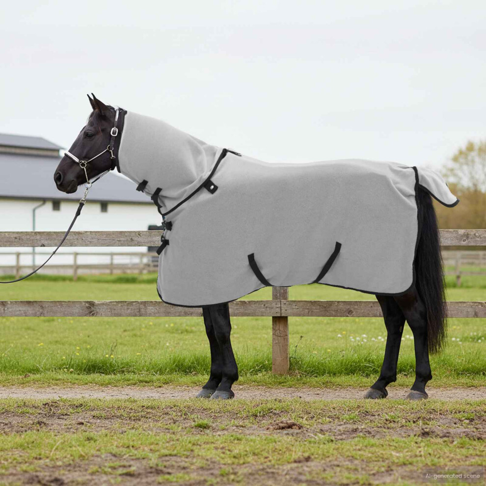 Vidaxl Horse Blanket Full Light Grey And Pink 115 Cm Polyester