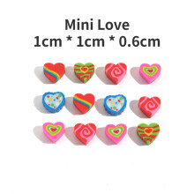 (10Pcs Mini) 10Pcs/Lot Cute Colorful Heart-Shaped Erasers Creative Student Gifts Kawaii Cartoon Love Pencil Rubber Kids School Stationery