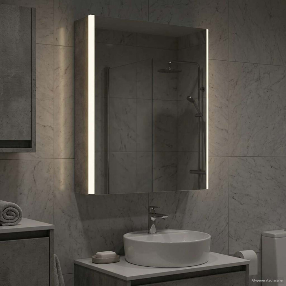 Vidaxl Bathroom Mirror Cabinet Concrete Grey 43 X 11.5 X 60.5 Cm