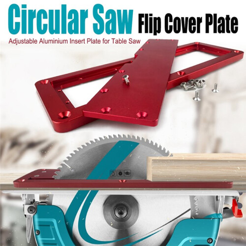 Adjustable Red Electric Circular Saw Flip Cover Plate for Table Saws 2
