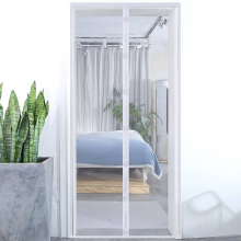 (White) Summer Magnetic Mosquito Door Curtain Self Closing Mesh Screen Pet Friendly Bug Proof For Home Rooms Easy To Clean And Install