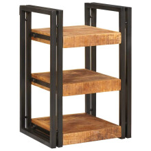 vidaXL Bedside Table Brown and Black 38 x 33 x 58 cm Solid Mango Wood