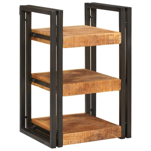 VidaXL vidaXL Bedside Table Brown and Black 38 x 33 x 58 cm Solid Mango Wood