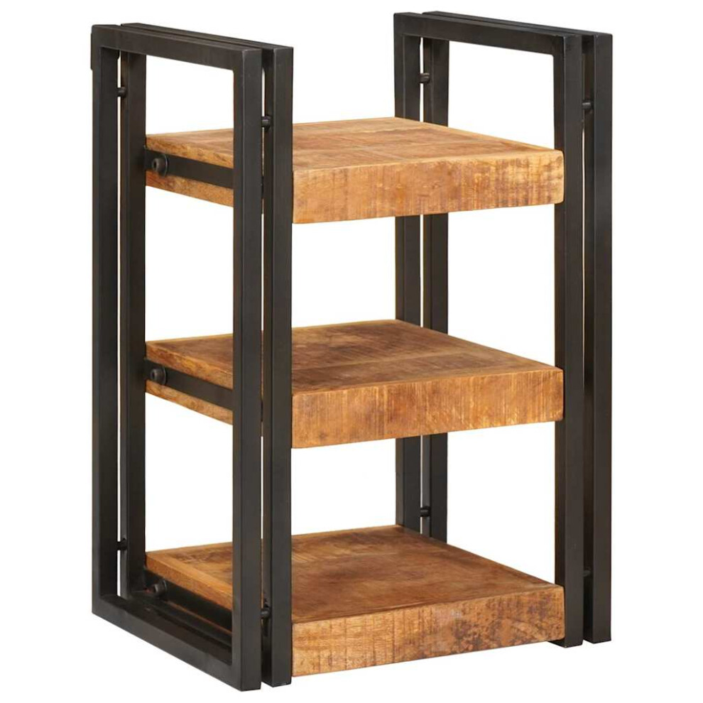 Vidaxl Bedside Table Brown And Black 38 X 33 X 58 Cm Solid Mango Wood