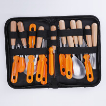 (Pumpkin knife set of 20 pieces) Wood Carving Tools Set 20Pcs Pumpkin Carving Tools Beech Handle PP Shell Stainless Steel Blades DIY Engraving Kit