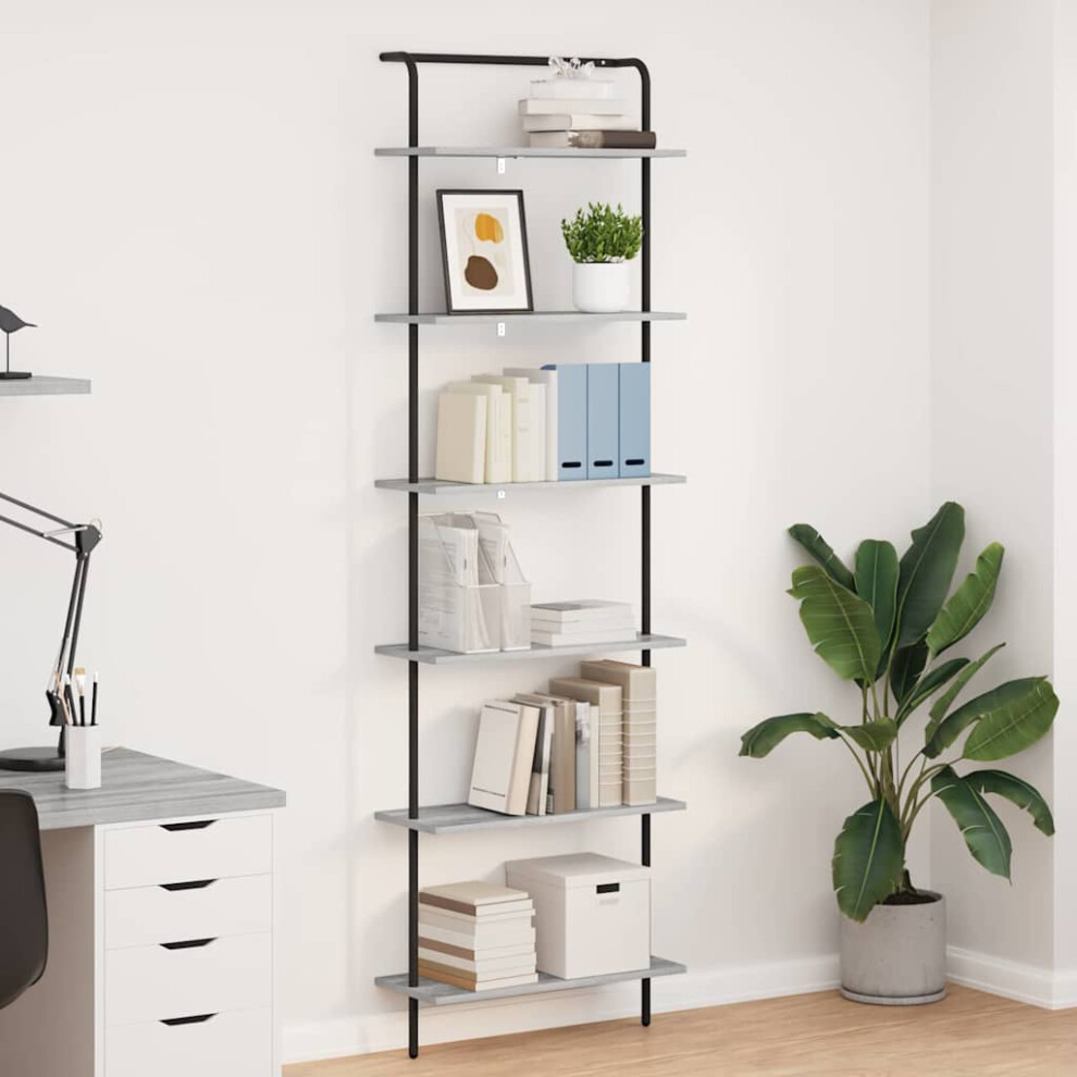 Vidaxl Bookshelf Sonoma 60 X 24 X 203 Cm Engineered Wood Grey