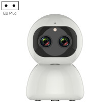 YT48 HD draadloze binnencamera met dubbele lens en draaifunctie, ondersteunt bewegingsdetectie, infrarood nachtzicht en microSD-kaart, voldoet aan de