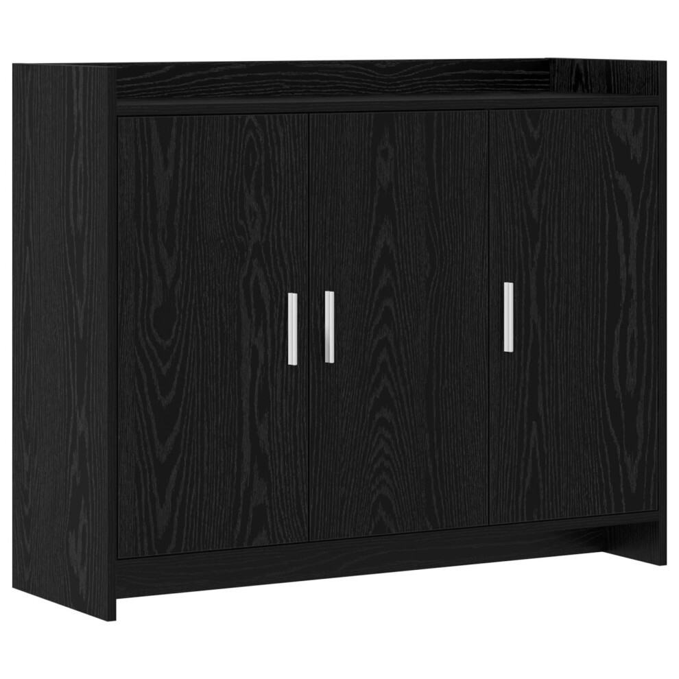 Vidaxl Sideboard Oak 98.5 X 33 X 80 Cm Engineered Wood Black