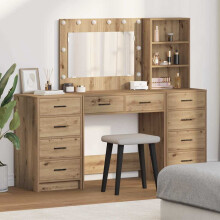 vidaXL Dressing Table with Drawer 3 pcs Artisan Oak Engineered Wood