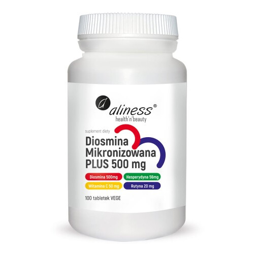Aliness Diosmina Mikronizowana Plus 500 mg 100 tabletek