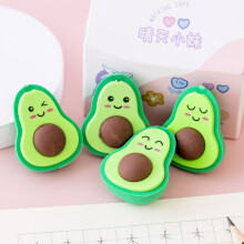 4Pcs/Set Cute Emote Avocado Pencil Eraser Puzzle Detachable Erasers Kawaii Kids Stationery Soft Rubber Office School Supplies