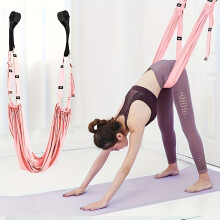 1pc Purple Polyester Yoga Strap For Waist Back Leg Stretch Anti Gravity Door Inversion For Dance Ballet Gymnastics Training