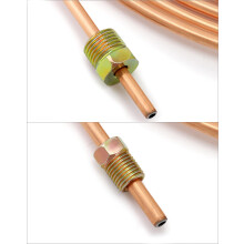 QWORK 3/16" x 25ft/7.6m Copper Plated Brake Pipe, OD 4.76mm, ID