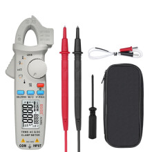 Bside ACM91 Digitale stroomtang AC/DC-stroommeter 1 mA True RMS Auto-Range condensatortester multimeter (grijs) Cadeau: ACM91 Grijs