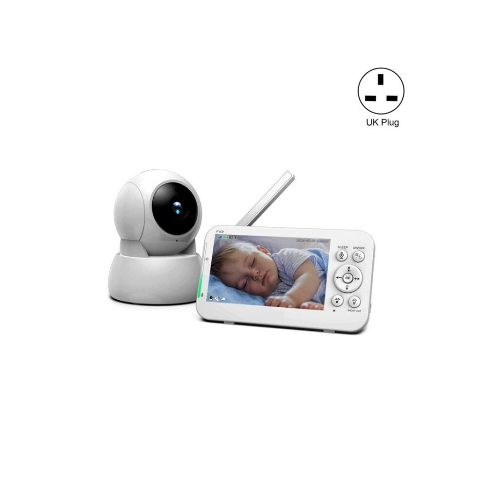 Infrared Night Vision Two-Way Intercom Baby Monitor, 5-Inch Wireless Digital Monitor (Uk Standard) Gifts:960 9072918115863