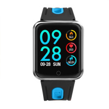 P68 Smartwatch mit Herzfrequenzmesser, Blutdruckmessgerät und Aktivitätstracker (Blaues Silikon) Geschenke: TBD056989501A