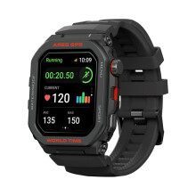Montre GPS robuste Zeblaze Ares, compatible avec la fréquence cardiaque, le pouls et la saturation en oxygène du sang (Noir) Cadeau : Noir lave