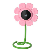 Babyphone V1 en forme de fleur 4 MP, prise européenne (rose), cadeau inclus.