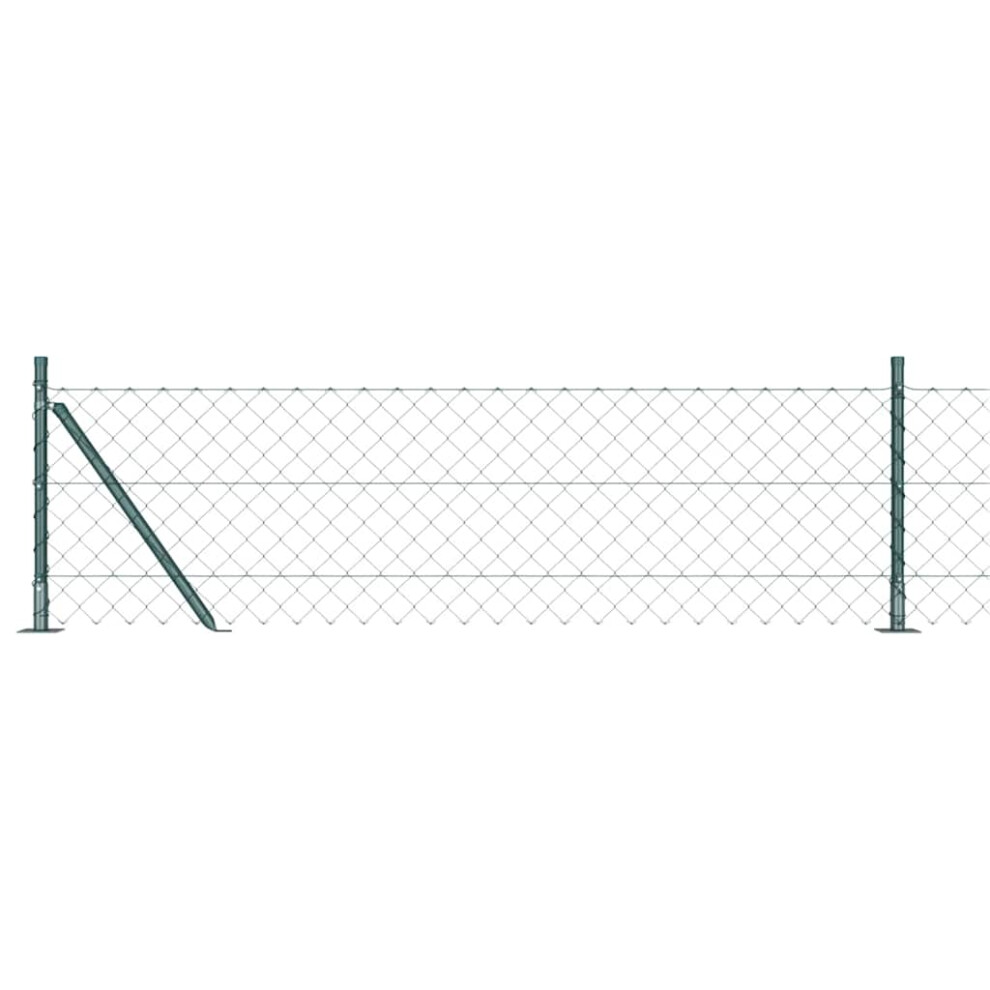 Vidaxl Welded Wire Fence With Concrete Base 10 X 0.6 M Green Mesh