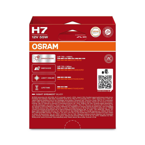 OSRAM OSRAM NIGHT BREAKER SILVER, H7, halogen headlight lamps, Hanging folding box (2 1