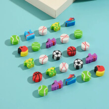 (Football themed) 10Pcs/Lot Cute Cartoon Mini Erasers Pencil Rubber Kawaii Dinosaur Furit Space Theme Eraser For Kids School Stationery Gifts