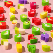 (Numeral Theme) 10Pcs/Lot Cute Cartoon Mini Erasers Pencil Rubber Kawaii Dinosaur Furit Space Theme Eraser For Kids School Stationery Gifts