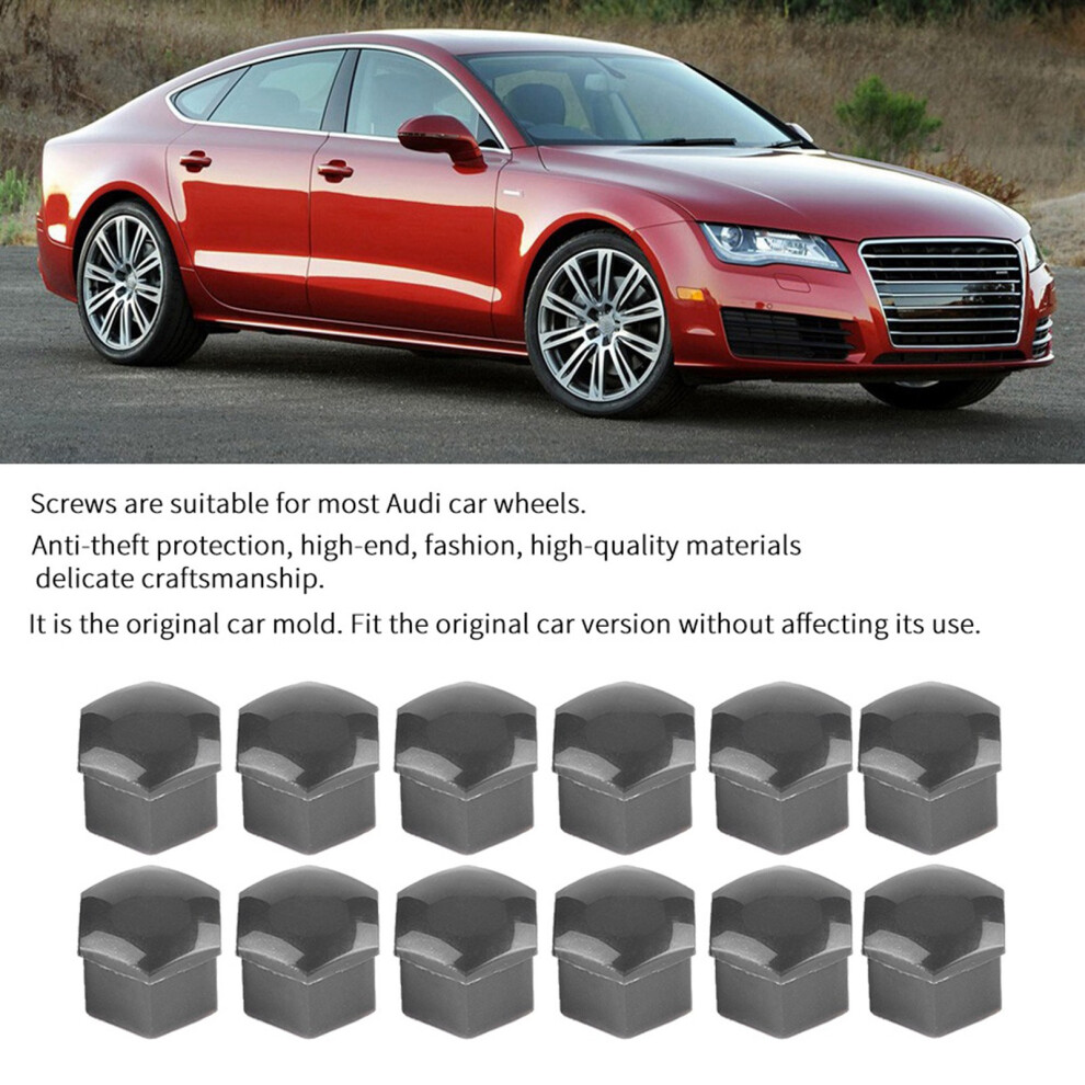 20X 17Mm Car Hub Screw Covers Anti-Theft Grey 7293282212305