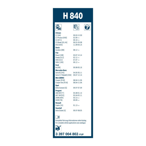 Bosch Bosch Rear Wiper H 840 - Excellent Cleaning Performance - Replacement 2