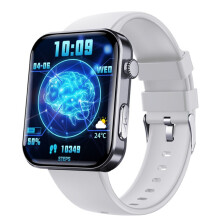 De F300 smartwatch met 2,1-inch scherm ondersteunt Bluetooth-bellen, ECG, bloedanalyse en meer dan 50 sportmodi. Beschikbare kleuren: zwart/grijs/gla